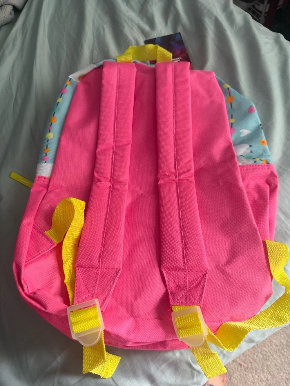 Kids Llama Print Backpack - Pink & Aqua by